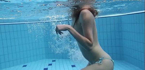  Small tits petite teen Clara underwater